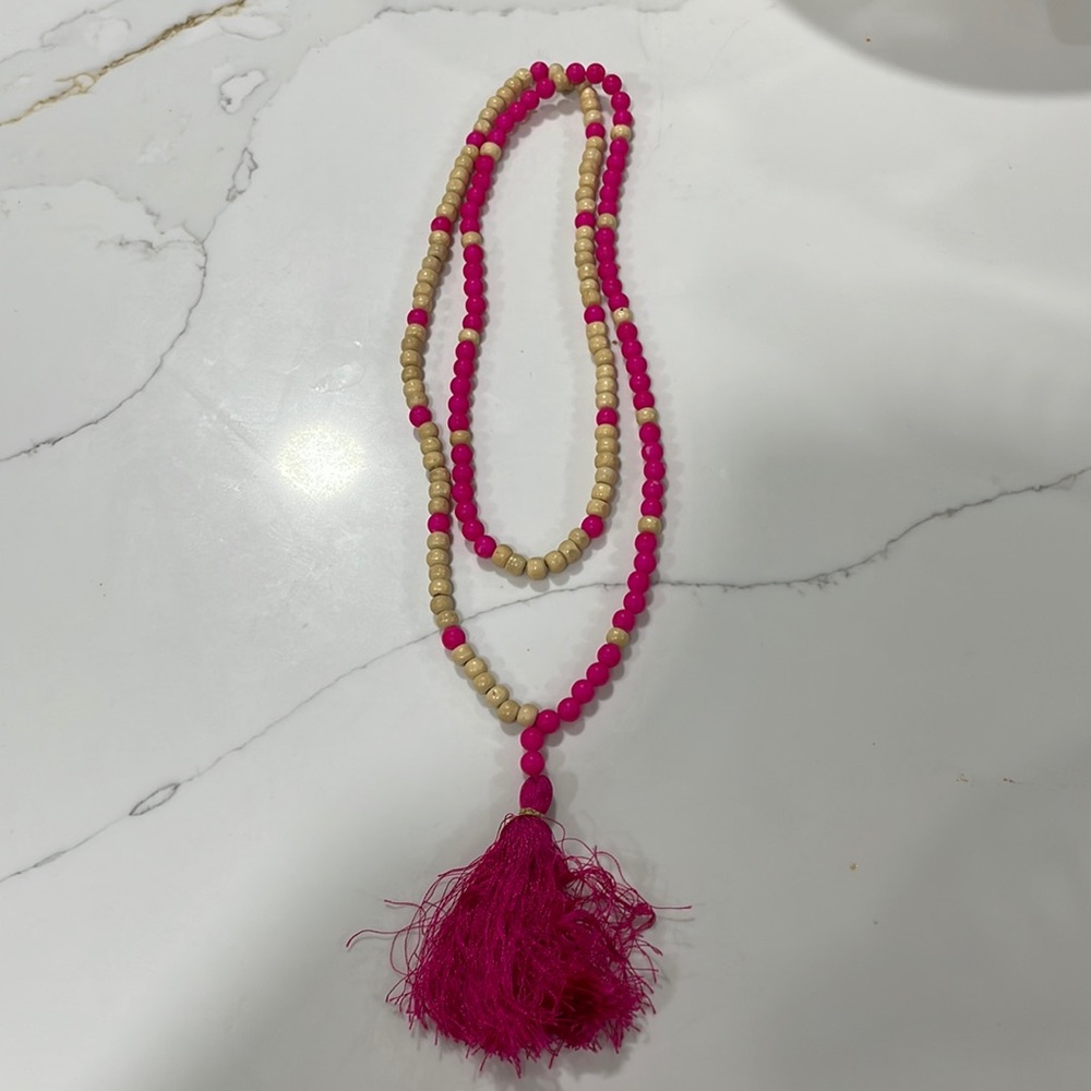 Beaded tassel necklace